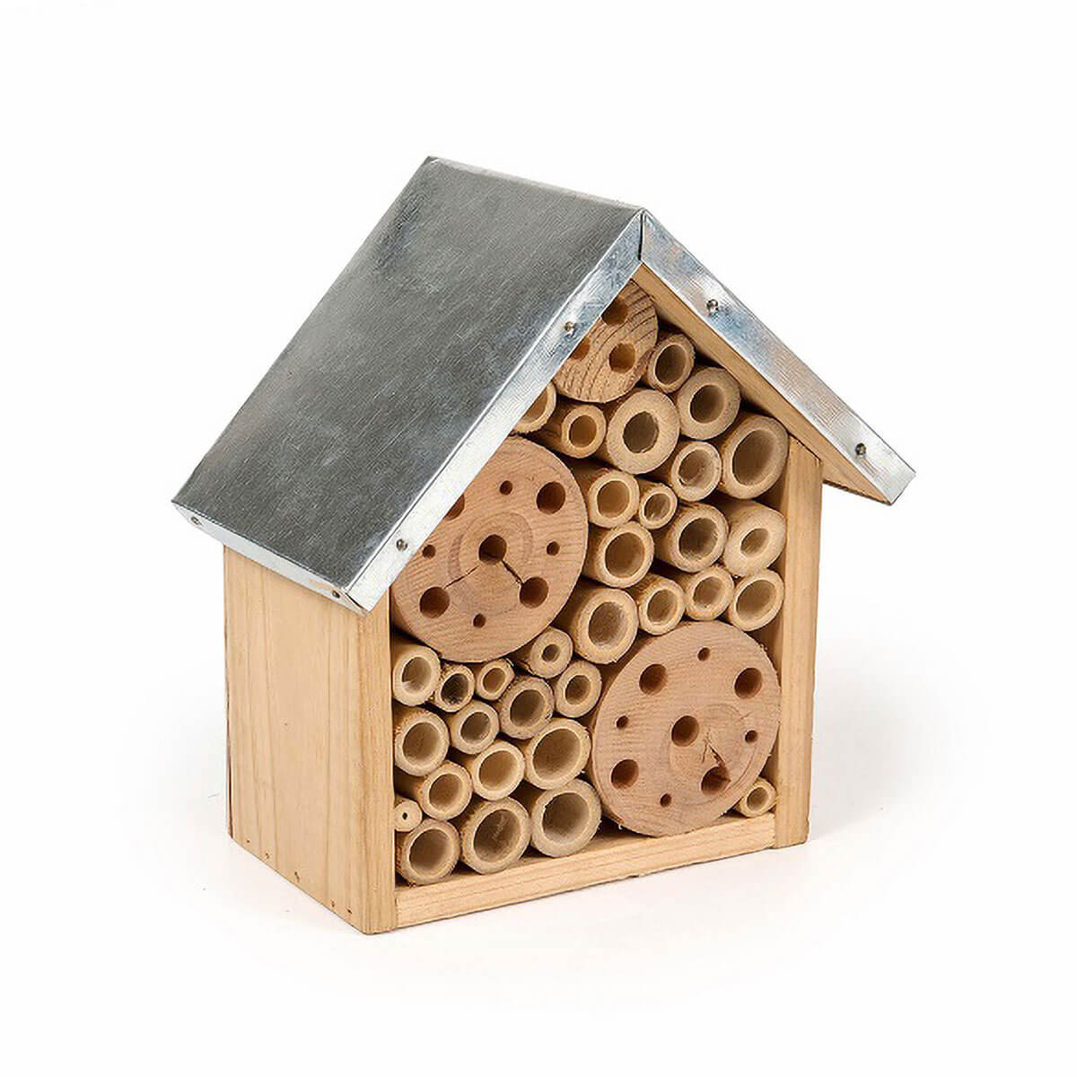 Insect Hotel - Natural Timber With Zinc Roof - Small - Alfresco Gardenware