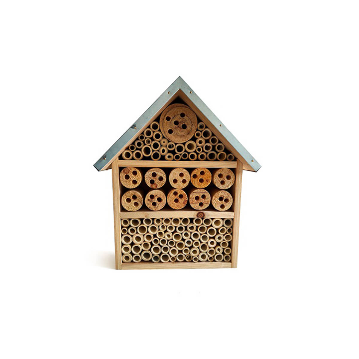 Insect Hotel - Natural Timber With Zinc Roof - Large - Alfresco Gardenware