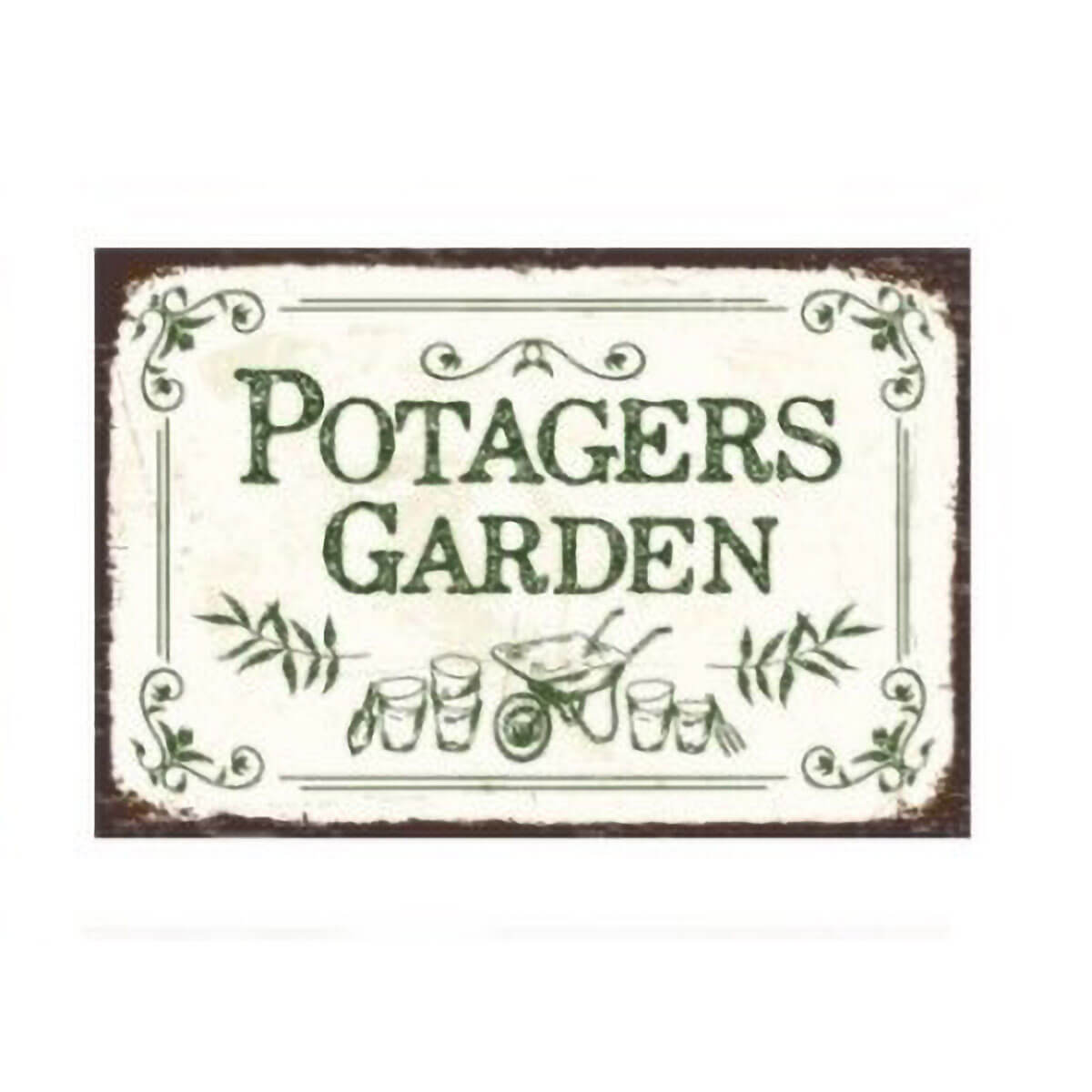 Vintage Embossed Metal Garden Sign - Potagers Garden - Alfresco Gardenware