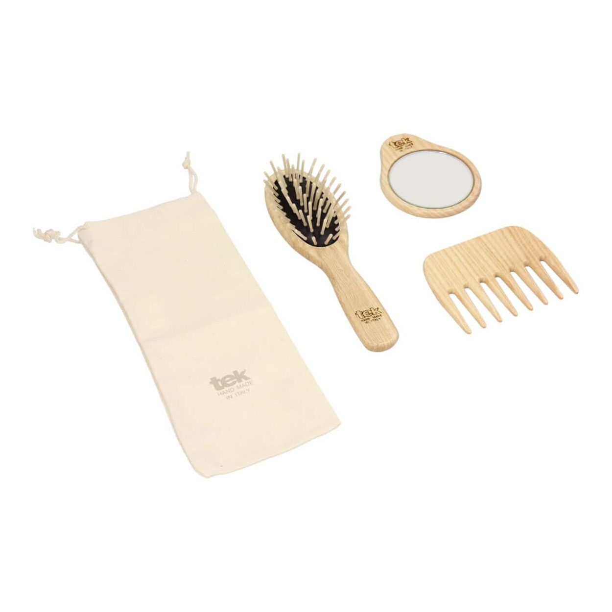 Tek Small Oval Pocket Brush - Natural