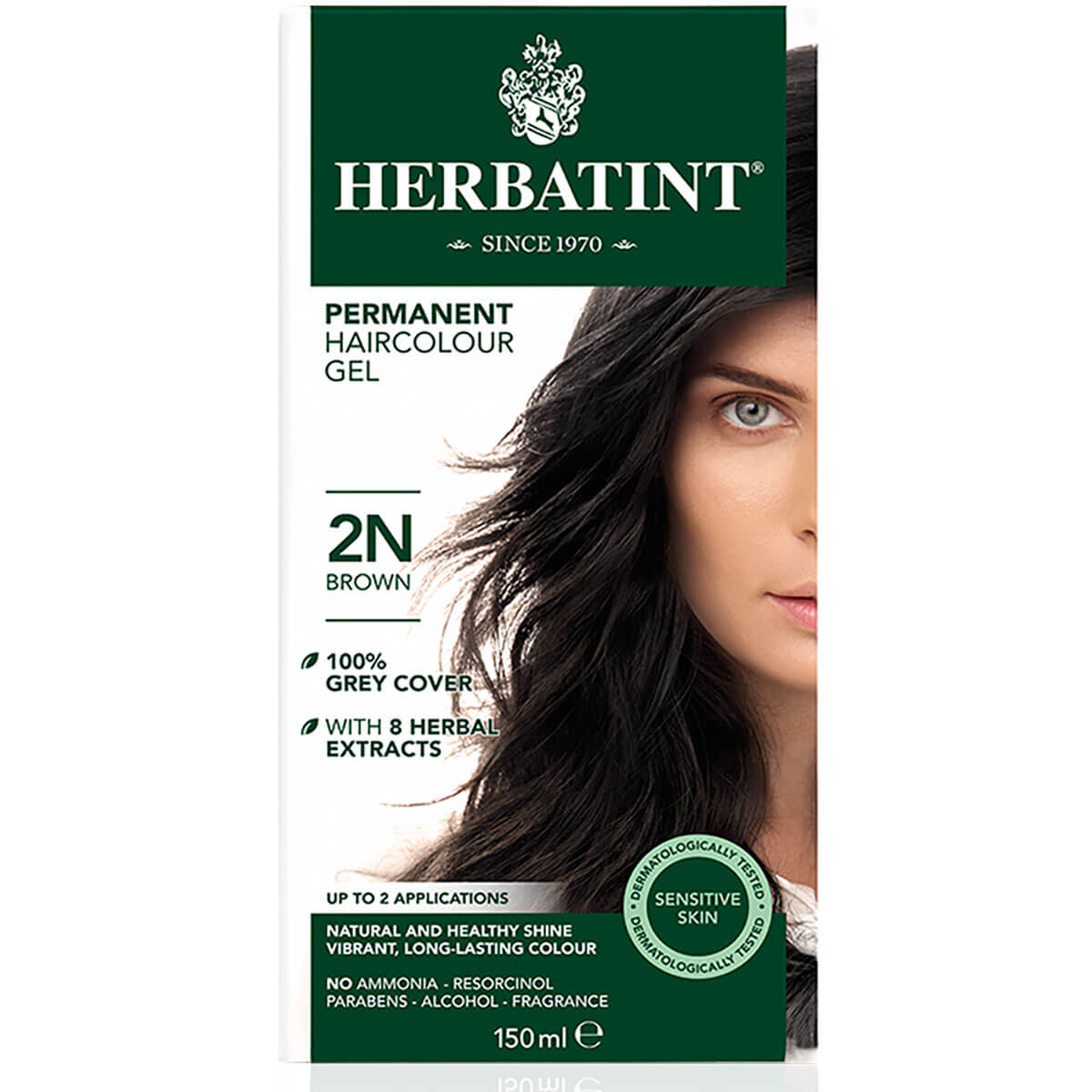 Brown (2N) - Herbatint Permanent Hair Colour Gel