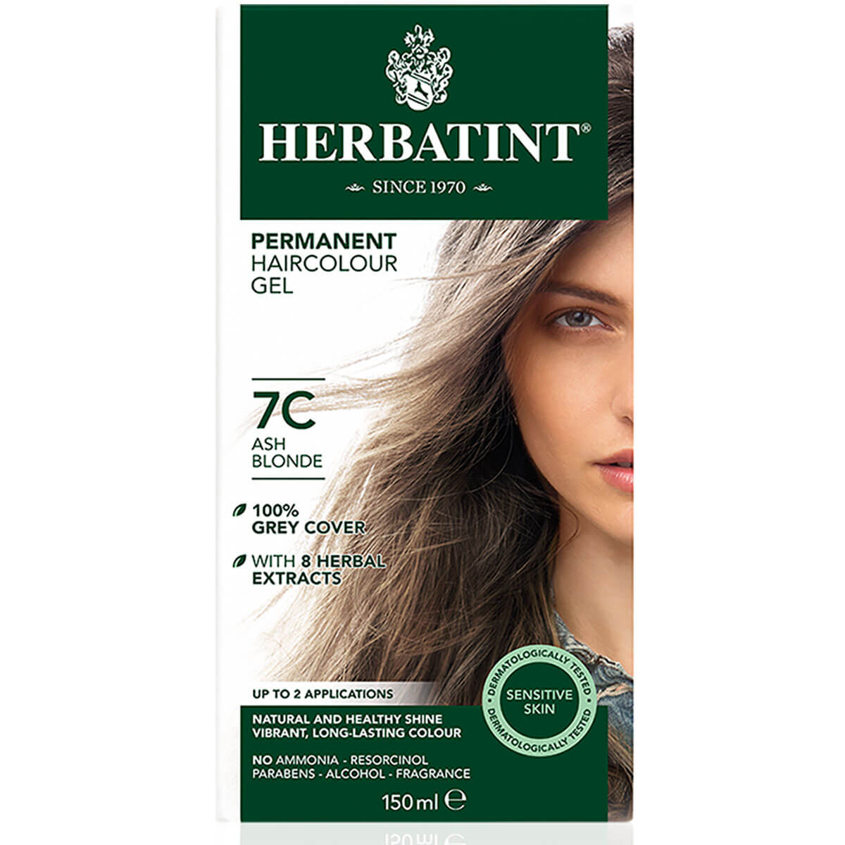 Blonde, Ash (7C) - Herbatint Permanent Hair Colour Gel
