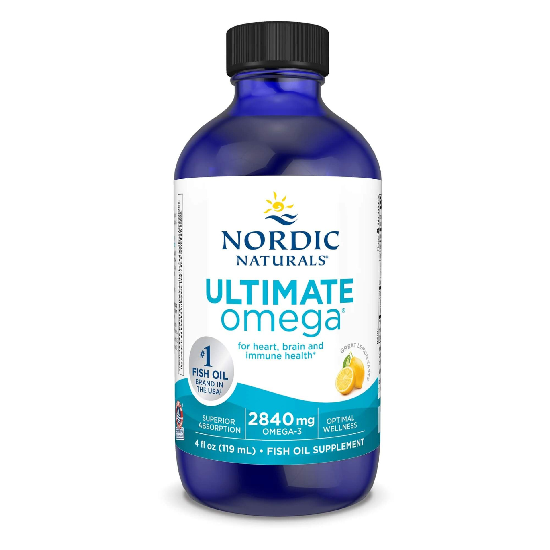 Ultimate Omega - 119ml / 4fl Oz - Lemon Flavour - High Intensity Omega-3 - Nordic Naturals